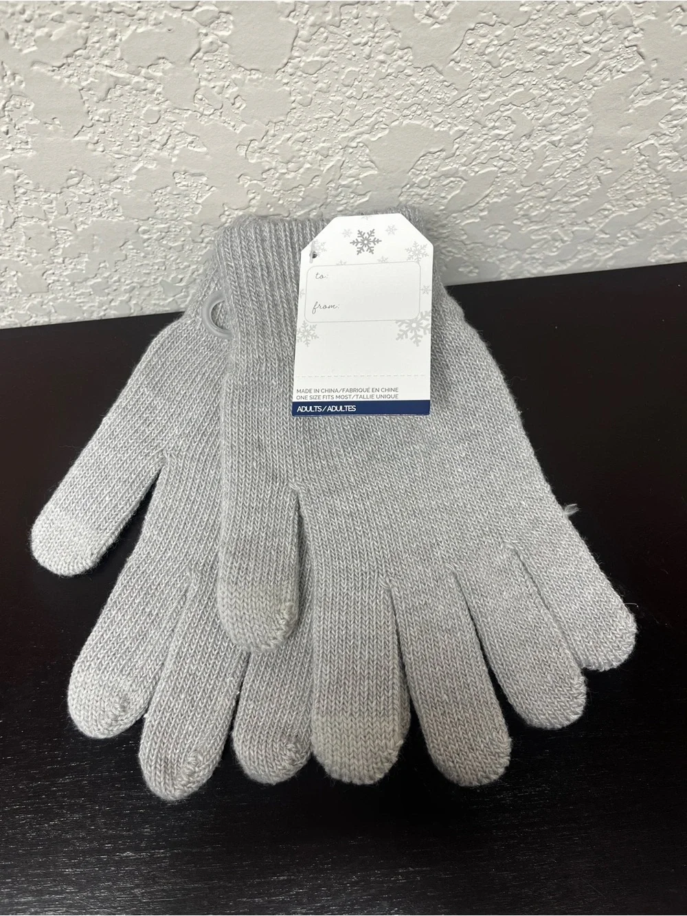 Source Unknown Silver Gray Knit Gloves